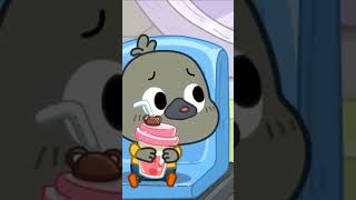 البجع الصغير ضائع النقيب لابرادور  بيبي باص Babybus Arabic shorts sherifflabrador cartoon [upl. by Enoitna357]