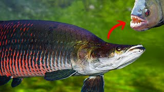 Arapaima Facts Piranhas Worst Enemy [upl. by Neelasor]