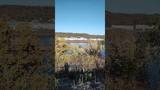 Unloaded barges on the Ohio River [upl. by Aikin266]