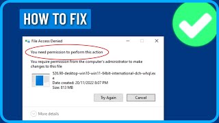 How to Fix You Need Permission to Perform This Action Windows 1011 [upl. by Carlee]