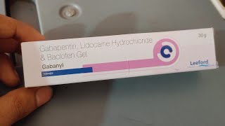 Gabanyl Gel Uses in Hindi। Gabapentin  Lidocaine Baclofen Gel Uses Dose  Side effect painkiller [upl. by Jarin]