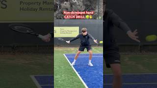 Forehand tennis drill nondominant hand catch for stability amp balance 🎾 TennisTip Forehand [upl. by Clawson701]