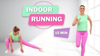 🔥15 Min Indoor Running Workout🔥 Run in Place Workout  At Home Jogging Cardio Workout🔥 [upl. by Ahsikcin]