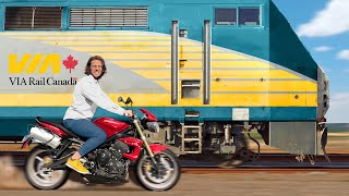 RACING a TRAIN on my motorcycle [upl. by Applegate776]