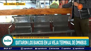 Quitaron los bancos de madera del interior de la vieja terminal de ómnibus [upl. by Dewayne622]