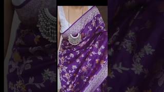 Tussar silk sari with beautiful floral meenakari weavingviralshortstrendingshortsshortsytshorts [upl. by Eelahc]