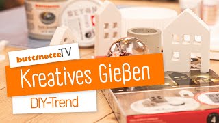 DIYTrend Kreatives Gießen Beton Raysin Epoxidharz amp Co  buttinette TV DIY [upl. by Jae]