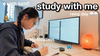 GCSE 2023 study with me  1 hour study motivation on a rainy day 🌧 [upl. by Amsaj]