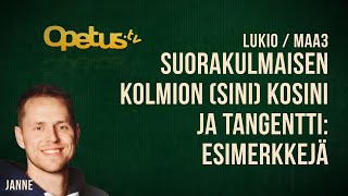 Suorakulmaisen kolmion sini kosini ja tangentti esimerkkejä [upl. by Ahsa]