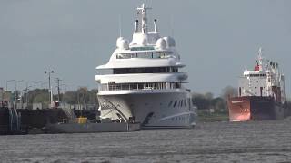 Mega Yacht quotQuantum Bluequot at Lürssen shipyard Lemwerder 10272019 [upl. by Zarah245]