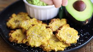 Air Fryer Tostones Twice Air Fried Plantains [upl. by Nallid812]