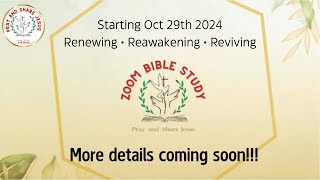 ZOOM Bible Study  Pray and Share Jesus • India  Starting from Oct 29th 2024  Renew Reawake Revive [upl. by Alemak]