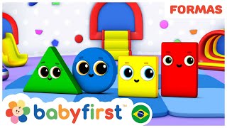 Aprenda as cores e as formas geometricas  Desenhos Educativos  BabyFirst Brasil [upl. by Aenat]