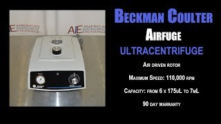 Beckman Airfuge centrifuge 1265Z CENTRI [upl. by Olrak]