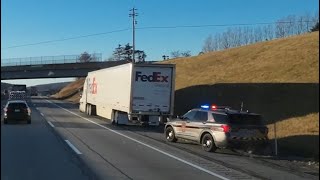 FedEx Ground Linehaul Truck Driver gets pullover by DOT Officer [upl. by Bluma]