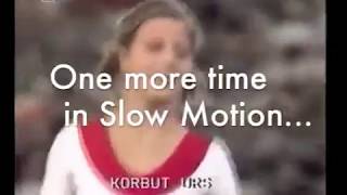 Olga Korbut Uneven Bars with Korbut Flip slow motion replay 1972 Olympics [upl. by Phaidra525]