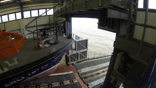 Cromer Lifeboat launching from Cromer Pier Boathouse [upl. by Gentry]