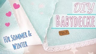 DIY BABYDECKE NÄHEN  Waffelpique für Sommer und Winter [upl. by Tilagram529]