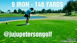 HOLE IN ONE BY 11 YEAR OLD JUJU  9 IRON FROM 148 YARDS [upl. by Yztim]