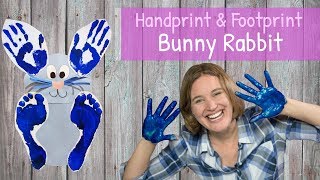 DIY Handprint and Footprint Bunny Rabbit  Craft for Kids [upl. by Ocirema280]