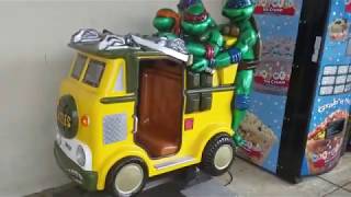 Bafco Teenage Mutant Ninja Turtles Shellraiser Van Kiddie Ride Eletech Updated [upl. by Airotkciv]