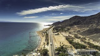 Eilat Red Sea Israel Drone view DJI Phantom 4 [upl. by Aldon407]