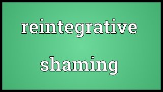 Reintegrative shaming Meaning [upl. by Thora]