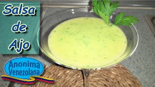 Salsa de ajo Venezolana  SALSA DE AJO SIN MAYONESA  Salsa de ajo y perejil [upl. by Koerner476]