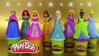 8 Play Doh Magiclip Disney Princesses Pâte à modeler Poupées Magic Clip [upl. by Barcot]