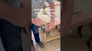 Adding a little strength to a miter joint maker woodwork woodworking [upl. by Adierf693]