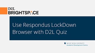 Use Respondus LockDown Browser with D2L Quiz [upl. by Aimej818]