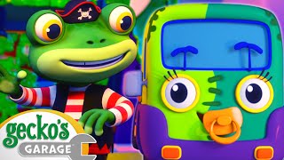 Baby Trucks Halloween Adventure  Geckos Garage  Trucks For Children  Cartoons For Kids [upl. by Garrott]