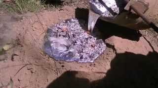 52 kg 114 lb Aluminium Casting of a Giant Brown Bull Ant Nest  Myrmecia brevinoda  20150307 [upl. by Netti]