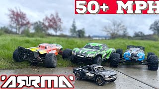 Arrma Grom Blx Mojave vs 18 scale cars [upl. by Hyacinth]