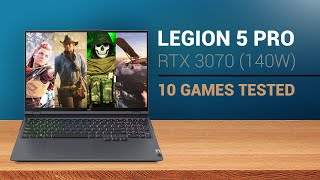 RTX 3070 140W  Lenovo Legion 5 Pro  Gameplay Test in 10 Games [upl. by Anaugal42]