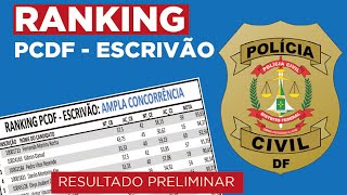 Ranking preliminar PCDF  Escrivão [upl. by Yelyac]