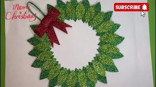 Beautiful Christmas wreath Cristmas craft ideas foamiran [upl. by Sedecrem]