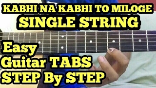 Kabhi Na kabhi to Miloge Shaapit Guitar tabs lesson in hindi  SINGLE STRING  for Beginners [upl. by Acissev]