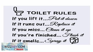 DIY Toilet Rules Bathroom Toilet Wall Sticker Vinyl Art Decals Home Office Review [upl. by Ianaj]