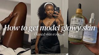 How I achieve glowy skin like a supermodel  glazed skin routine smell amazing [upl. by Rowney975]