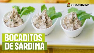 BOCADITOS de SARDINAS en LATA con CILANTRO  APERITIVO en CUCHARITA [upl. by Ahsanat893]