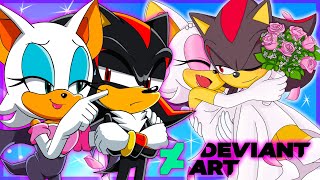 SHADOW HATES DEVIANTART  Shadow and Rouge VS DeviantArt [upl. by Nauqaj]