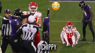 Ravens vs Chiefs AFC Championship Got HEATED 🔥Flags Trash Talk amp HITS [upl. by Wiskind]