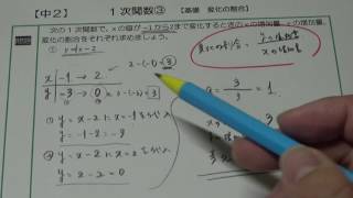 中２数学 1次関数③ 【基礎 変化の割合】 [upl. by Salchunas]