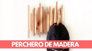 PERCHERO O COLGADOR de madera RECICLADA para pared  FÁCIL Y ECONÓMICO [upl. by Koss]