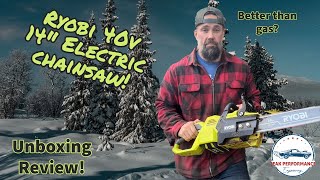 CHAINSAW Unboxing amp Review The new Ryobi 40v battery electric Chainsaw RY40530 [upl. by Washburn]