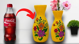 quotEasy DIY Create a Beautiful Flower Vase from BottlesquotWhite CementShowpiece🌷 [upl. by Moss]