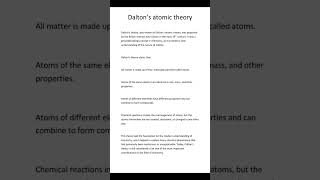 Daltons atomic theorydaltons theory [upl. by Eelnyl456]