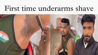 Under arms hair removal at barber first time [upl. by Enneirdna]