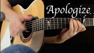 Kelly Valleau  Apologize OneRepublic  Fingerstyle Guitar [upl. by Apicella]